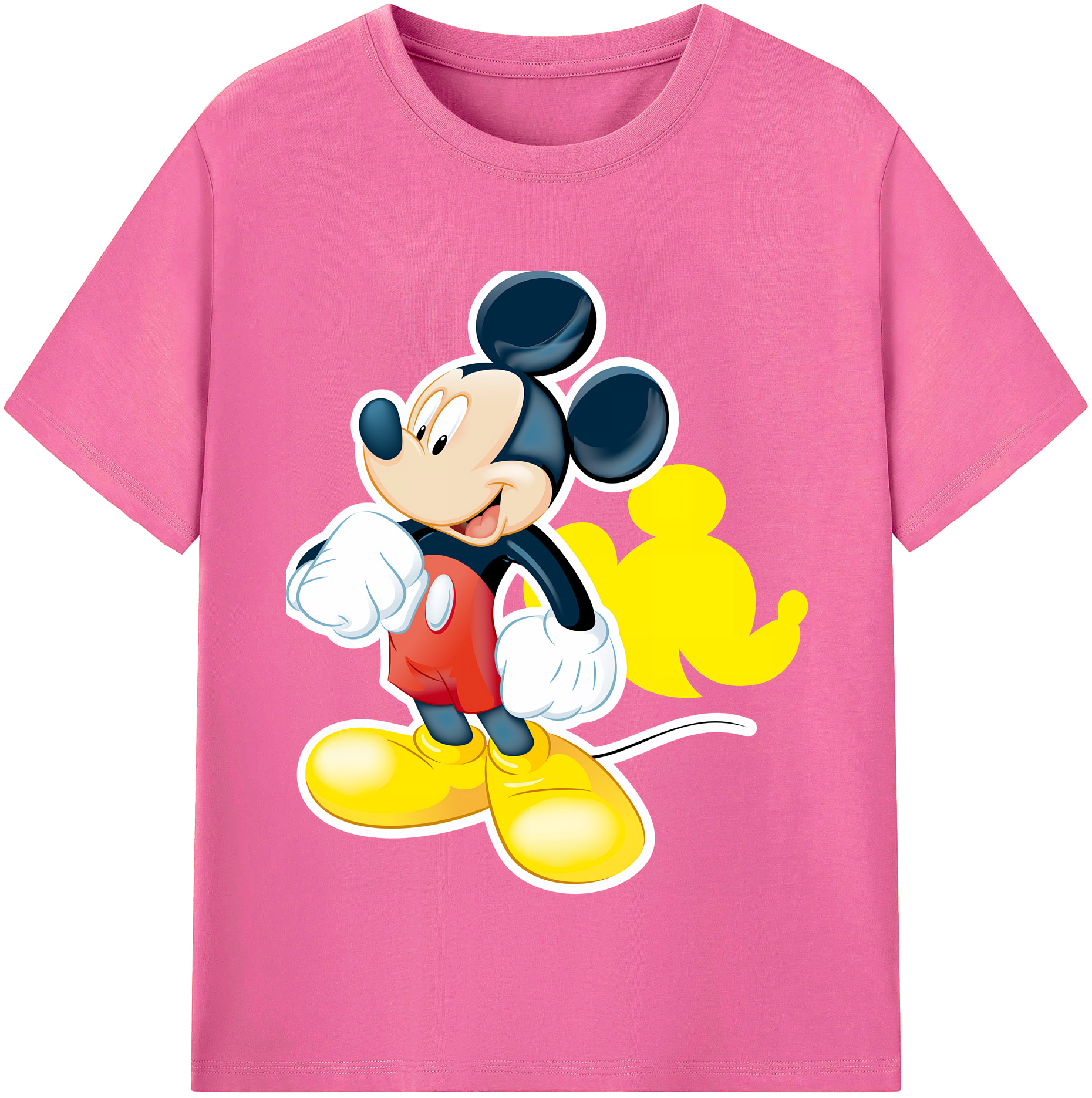 ミッキーマウス Mickey Mouse レディースカジュアルプリントTシャツ（綿100％）